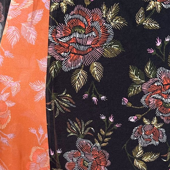 Anthropologie Laia Ines Floral Print Contrast Maxi Dress in Black Motif Size S - Picture 6 of 17